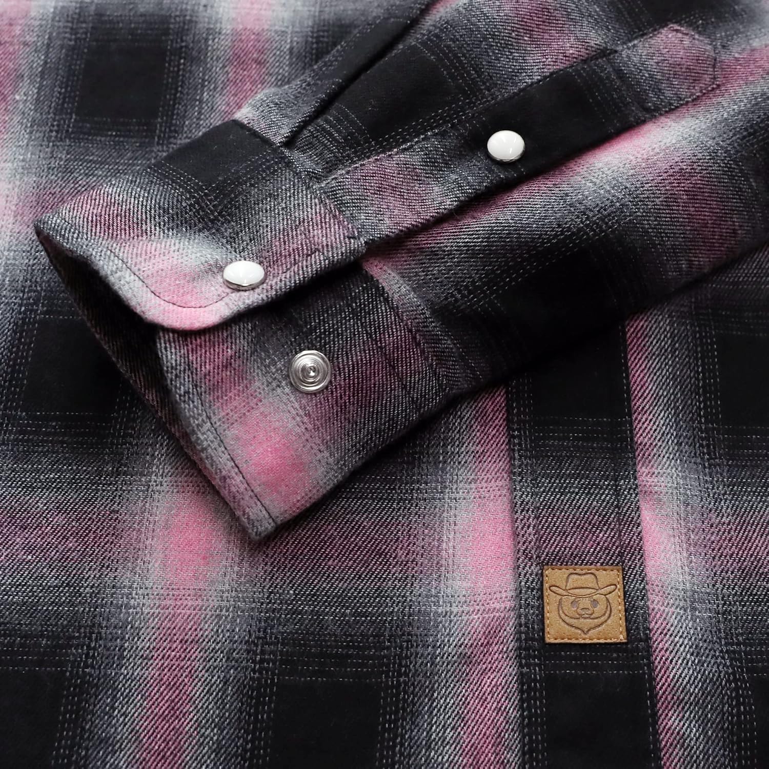 Dubinik® 6 oz Flannel Shirt for Men Western Cowboy Pearl Snap Long Sleeve Work Casual Buttons Vintage Plaid Shirts - Image 5