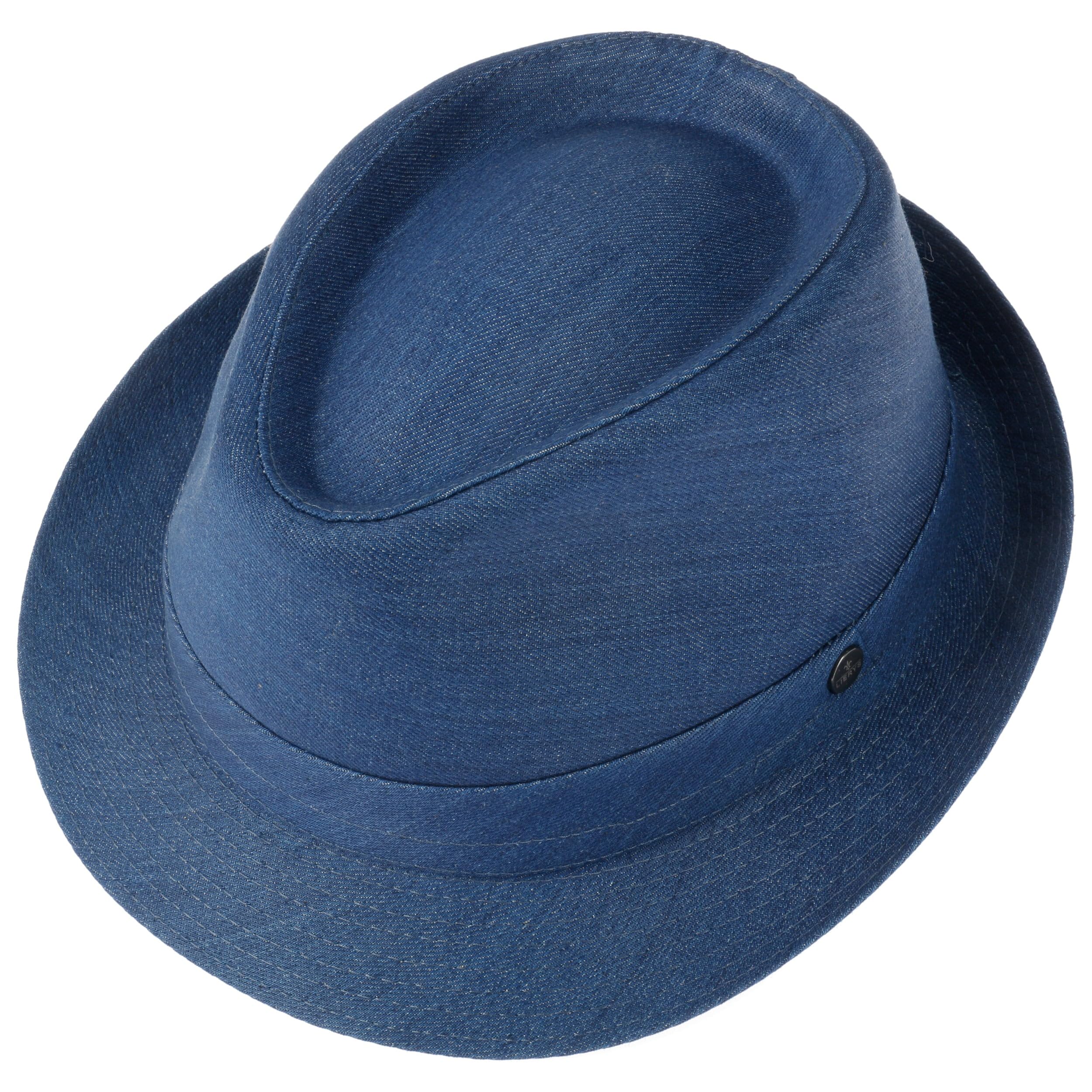 LIERYS Payato Jeans Denim Trilby Fedora Cappello 100% Cotone Prodotto in Italia Donna Uomo