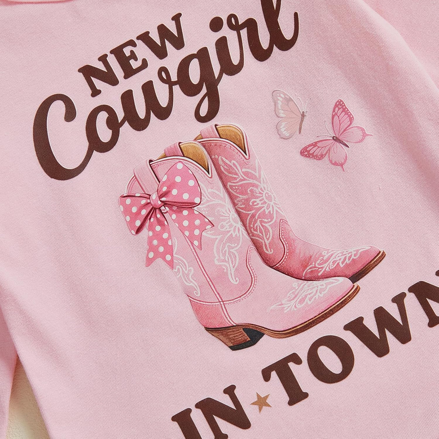 Baby Cowgirl Outfit Letters Long Sleeve Ruffle Romper Floral Pants Headband Sets 1st Rodeo Clothes 0-18 Months - Image 6