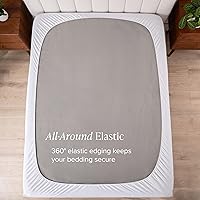 Vista 5 de Protector para colchón de alternativa de pluma Microplush, reversible, prémium, Microfibra, Blanco, gemelo