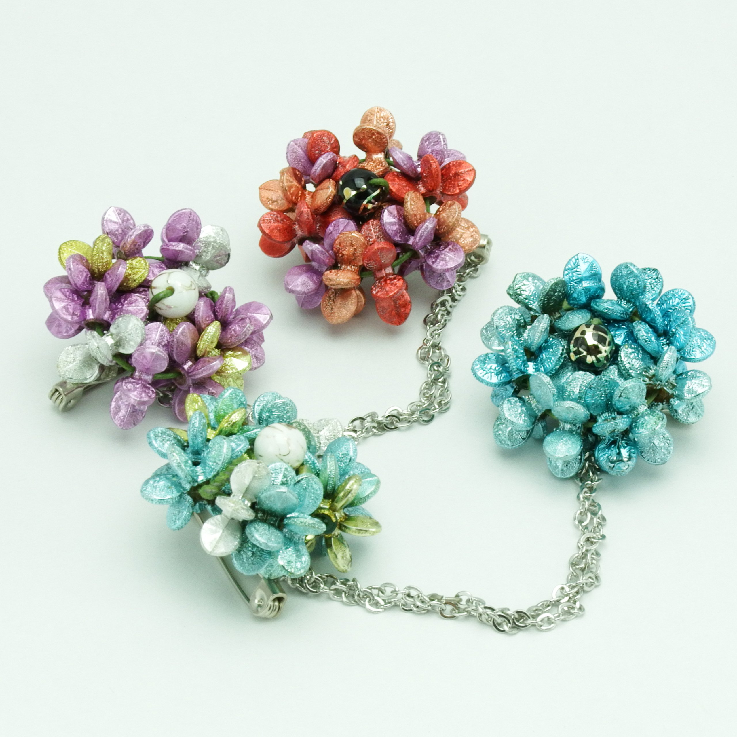 ハンドメイド　予約品 入園・入学グッズ手作りキット（6点セット）fiori／ターコイズ