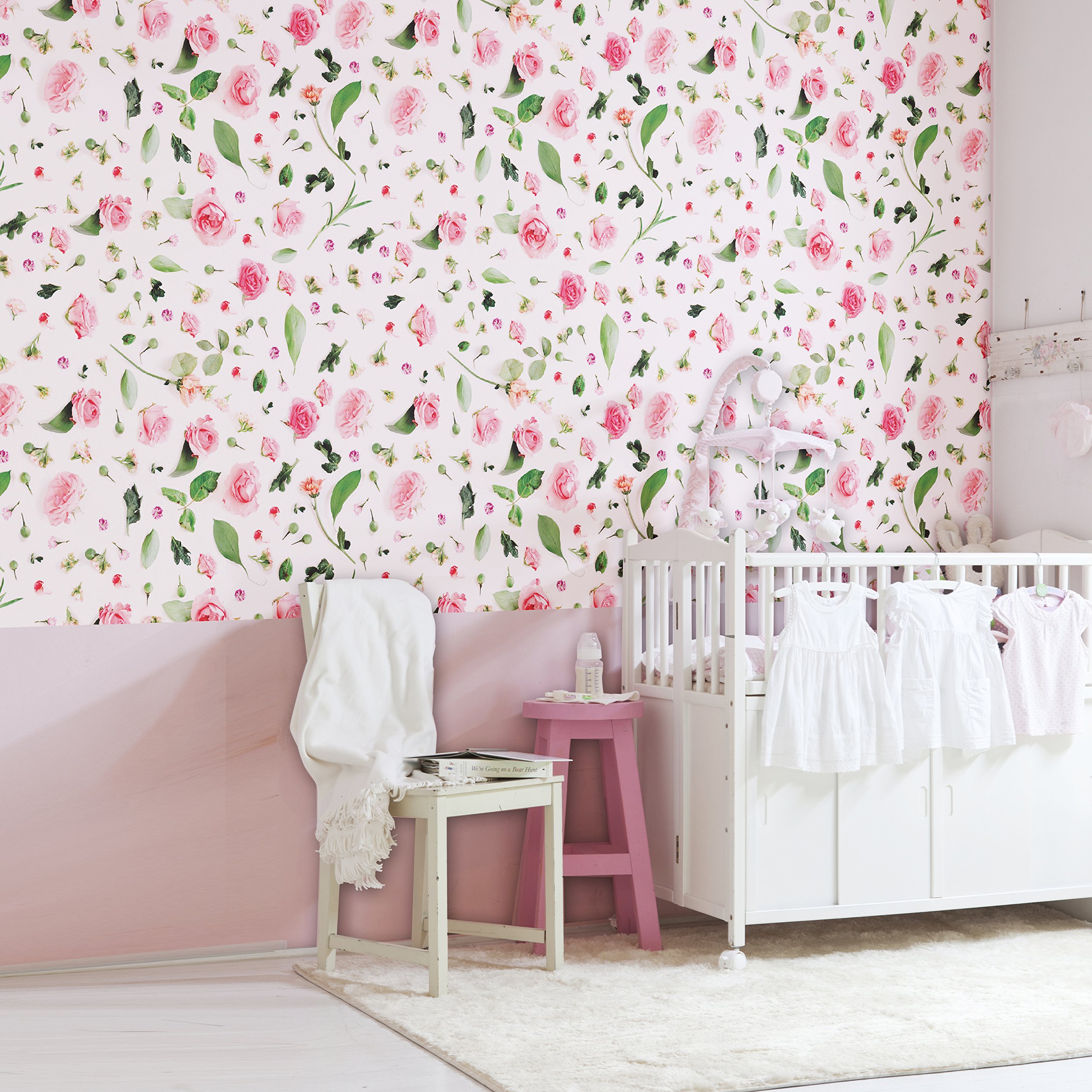 Walplus WM5111X12 - Mural Decorativo con diseño de Flores, 12 Unidades, Vinilo, Multicolor, 63,5 x 63,5 x 3 cm