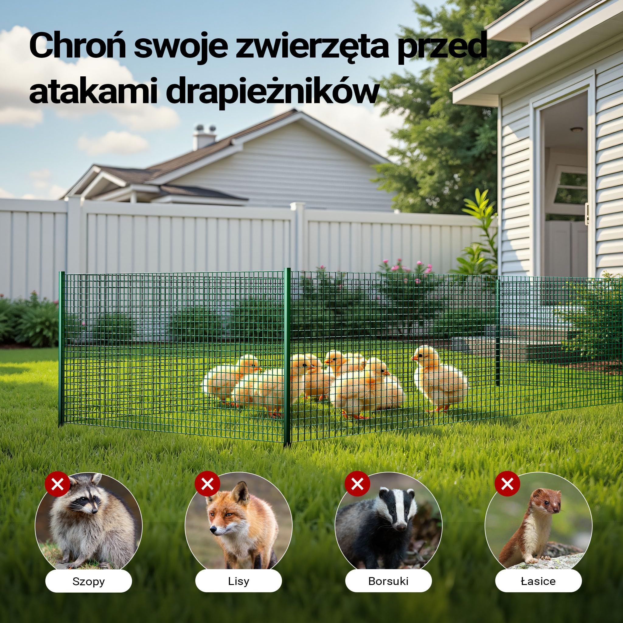 Wiltec Siatka ogrodzeniowa ocynkowana 1 x 10 m, zielona, stalowa siatka leśna na woliery i gryzonie, drut 1,42 mm, oczka 25 x 25 mm