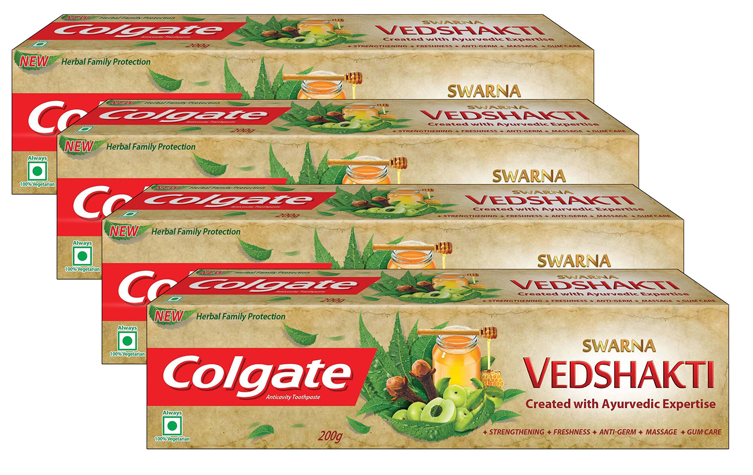 Colgate Swarn Vedshakti Toothpaste - 200 g (Buy 3 Get 1 Free)