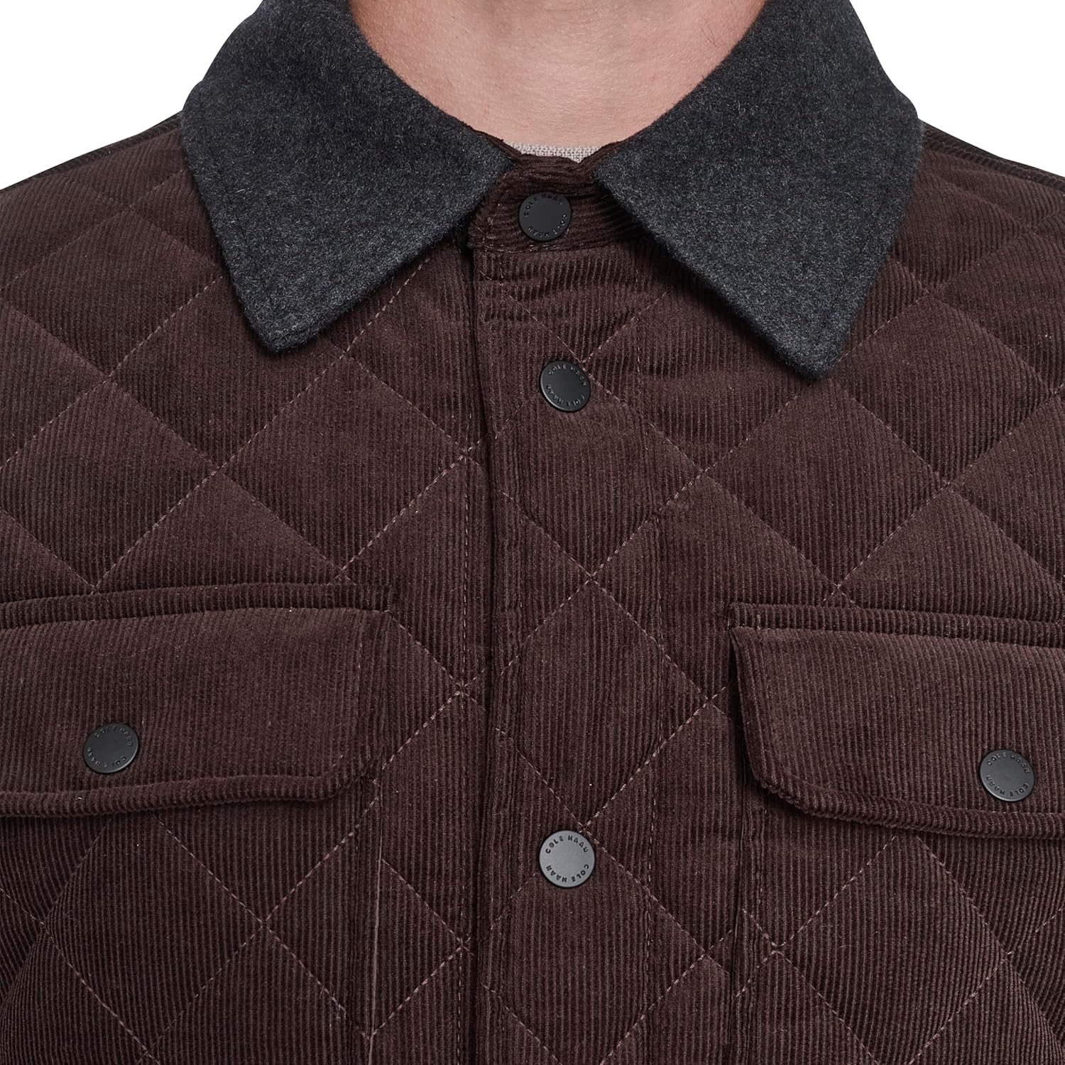 Cole Haan Men's Diamond Quilt Corduroy Barn Jacket