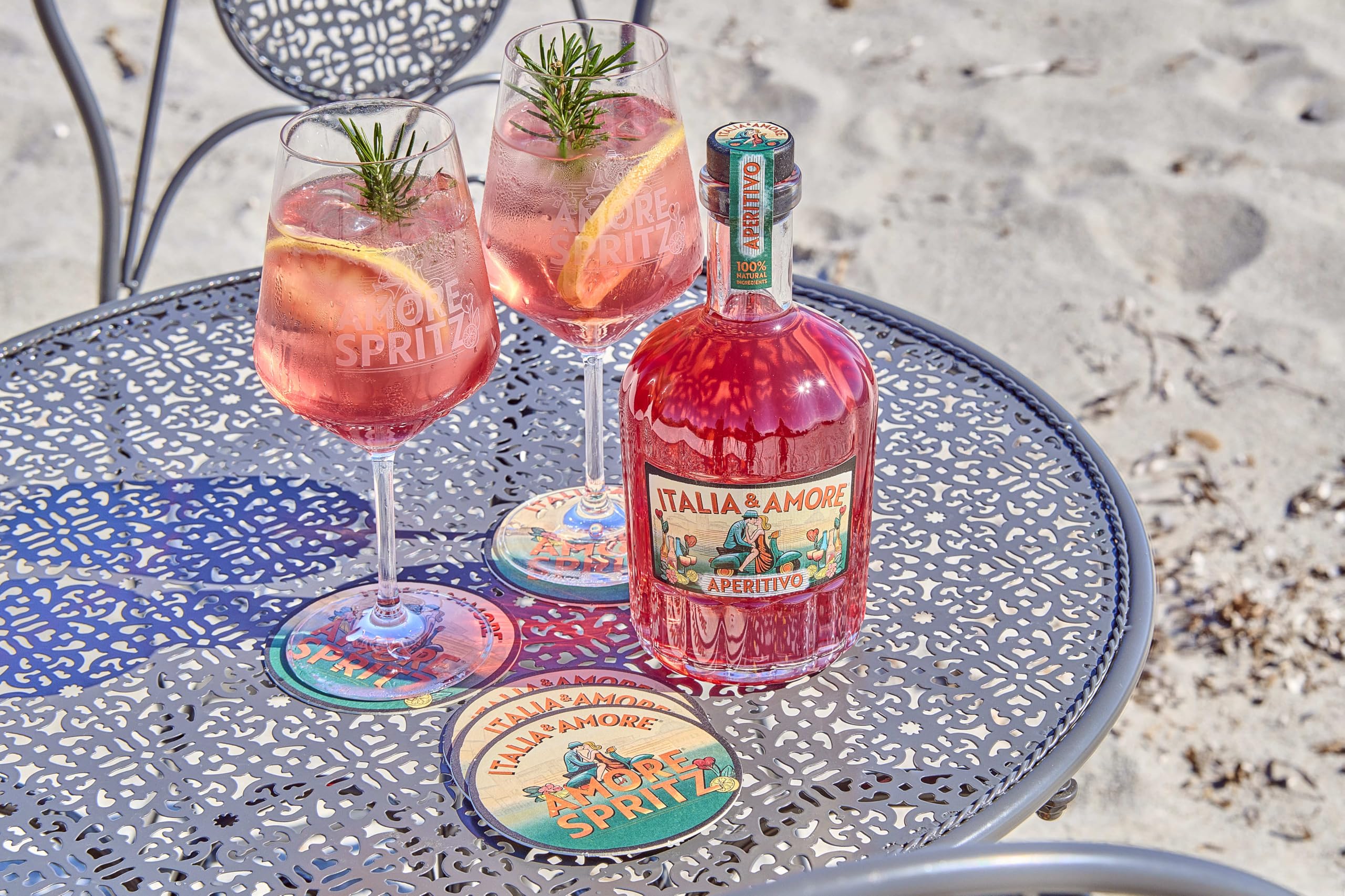 6er-Set Italia & Amore Aperitivo Likör | Der Premium Aperitif aus 100% Natürlichen Zutaten | Handcrafted Genuss für Amore Spritz & mehr | 6 x 700ml | 15% Vol.