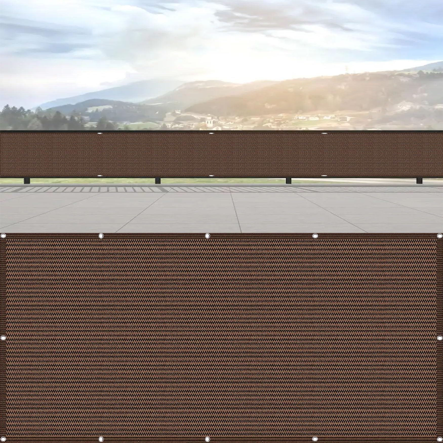 Brise vue 110 x 480 cm marron robuste pour stopper les regards du voisinage