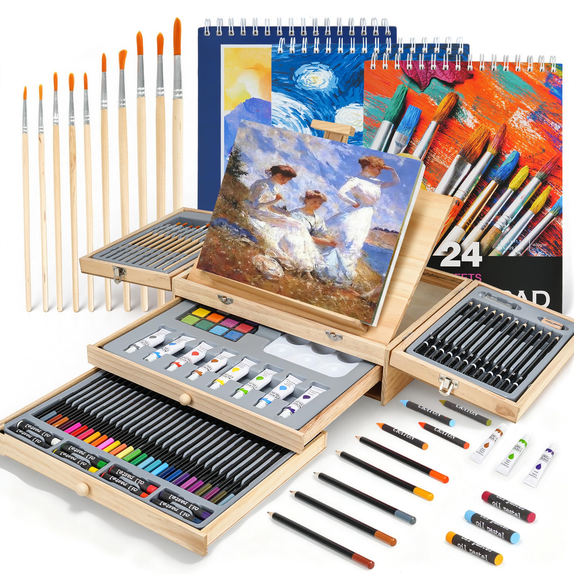 Amazon.com: GOTIDEAL 85 Piece Deluxe Art Set with 3 Drawing Pads