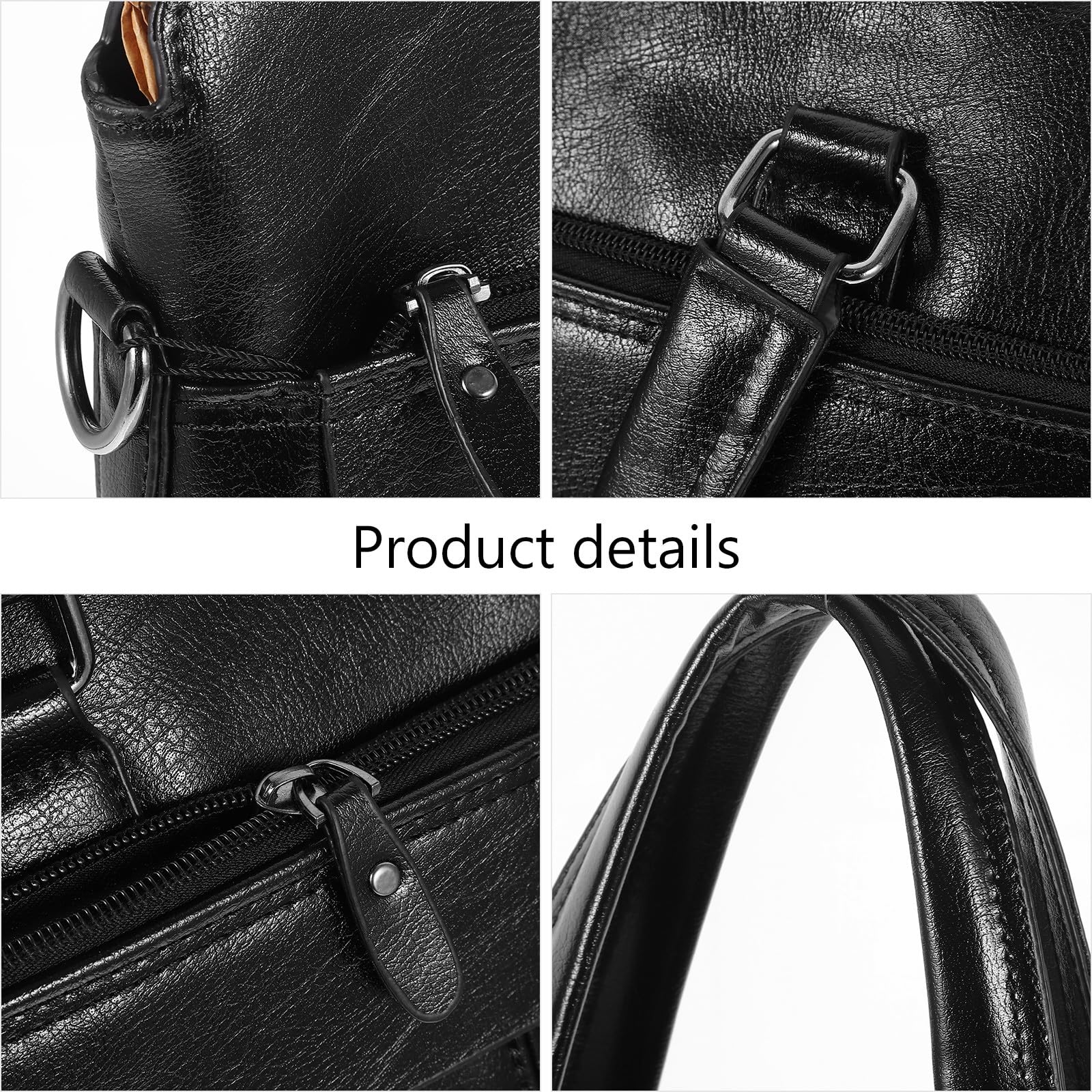 Alipis Aktentasche Schwarze Umhängetasche Herren Business Handtasche Pu Leder mit Doppeltem Griff und Durchdachtem Innenraum für Outdoor und Bürogebrauch