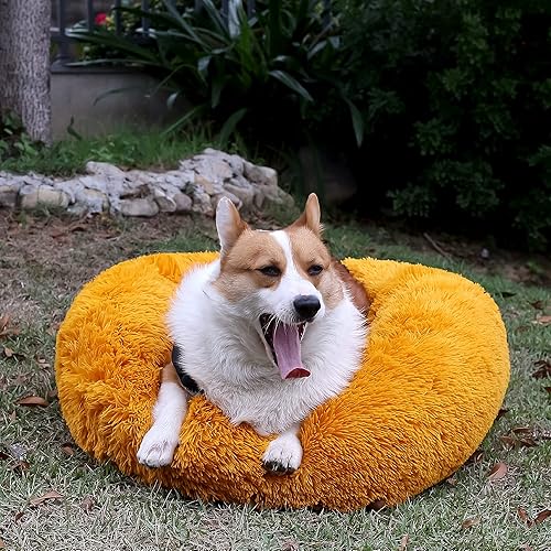 Miniatura 10 de Cama relajante de 30 pulgadas para perros medianos, color gris oscuro, cama lavable y antiansiedad Verde militar,Beige,Negro -,Marrón,Dary café,Gris