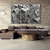 Vista 114 de BUBOS - Paquete de 8 paneles acústicos artísticos y autoadhesivos de insonorización, 48 x 32 pulgadas, acondicionamiento acústico y decorativos
