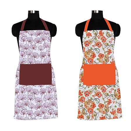AIRWILL, 100% Cotton Designer Home Use, Chefs and Regular Aprons, Pack of 2 pc