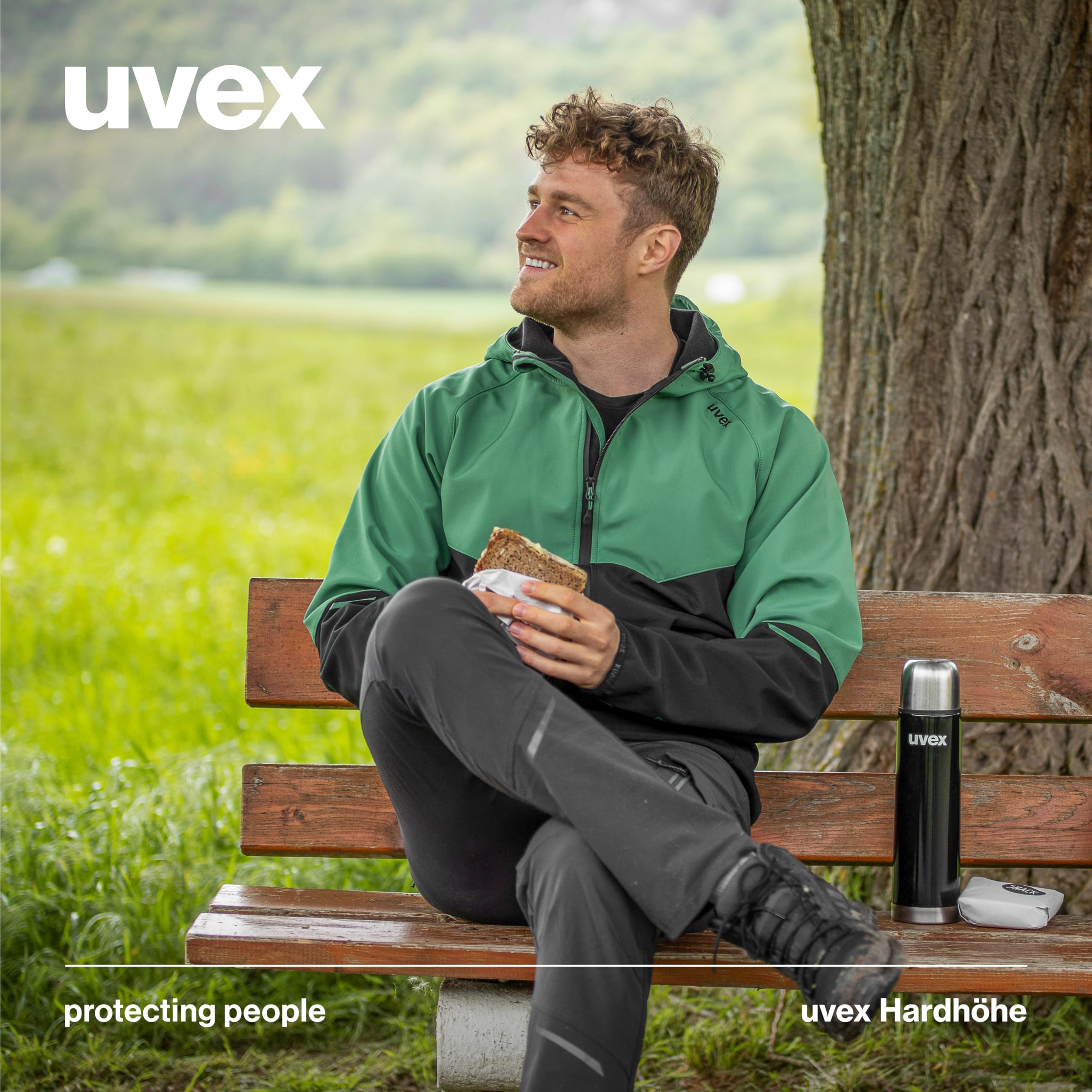 Uvex Veste Softshell Hardhöhe - Veste de Loisirs déperlante en Polyester recyclé avec capuche réglable