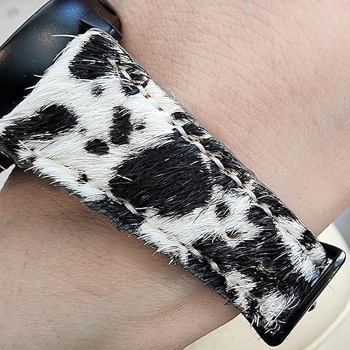 Miniatura 3 de DSAAplus Correa de cuero de vaca peluda para Samsung Galaxy Watch 6 5 1.575 in 1.732 inGalaxy Watch 5 Pro 1.772 in Band Galaxy Watch 4 1.575 in