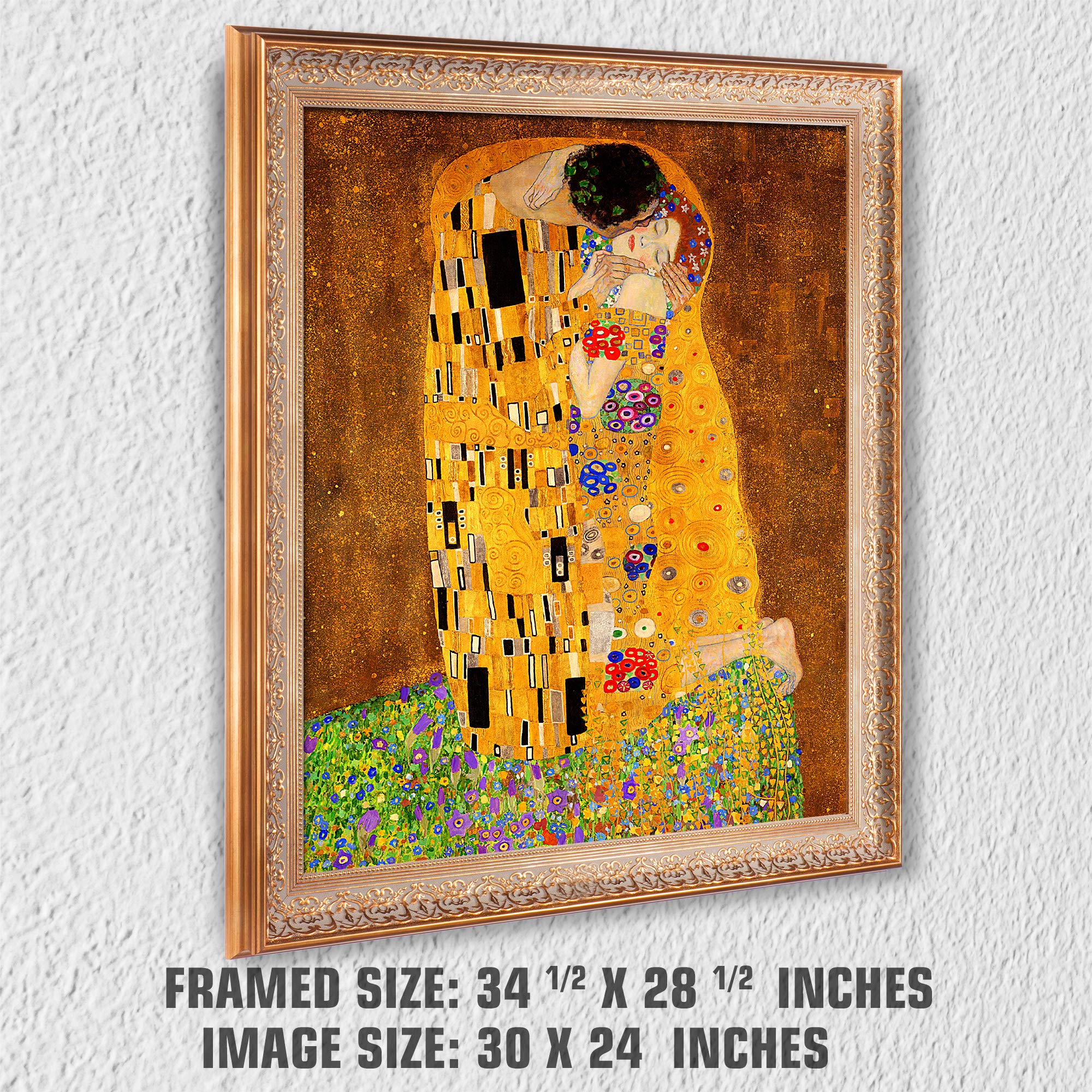 Amazon.com: The Kiss by Gustav Klimt.Framed Size:34.5 x 28.5