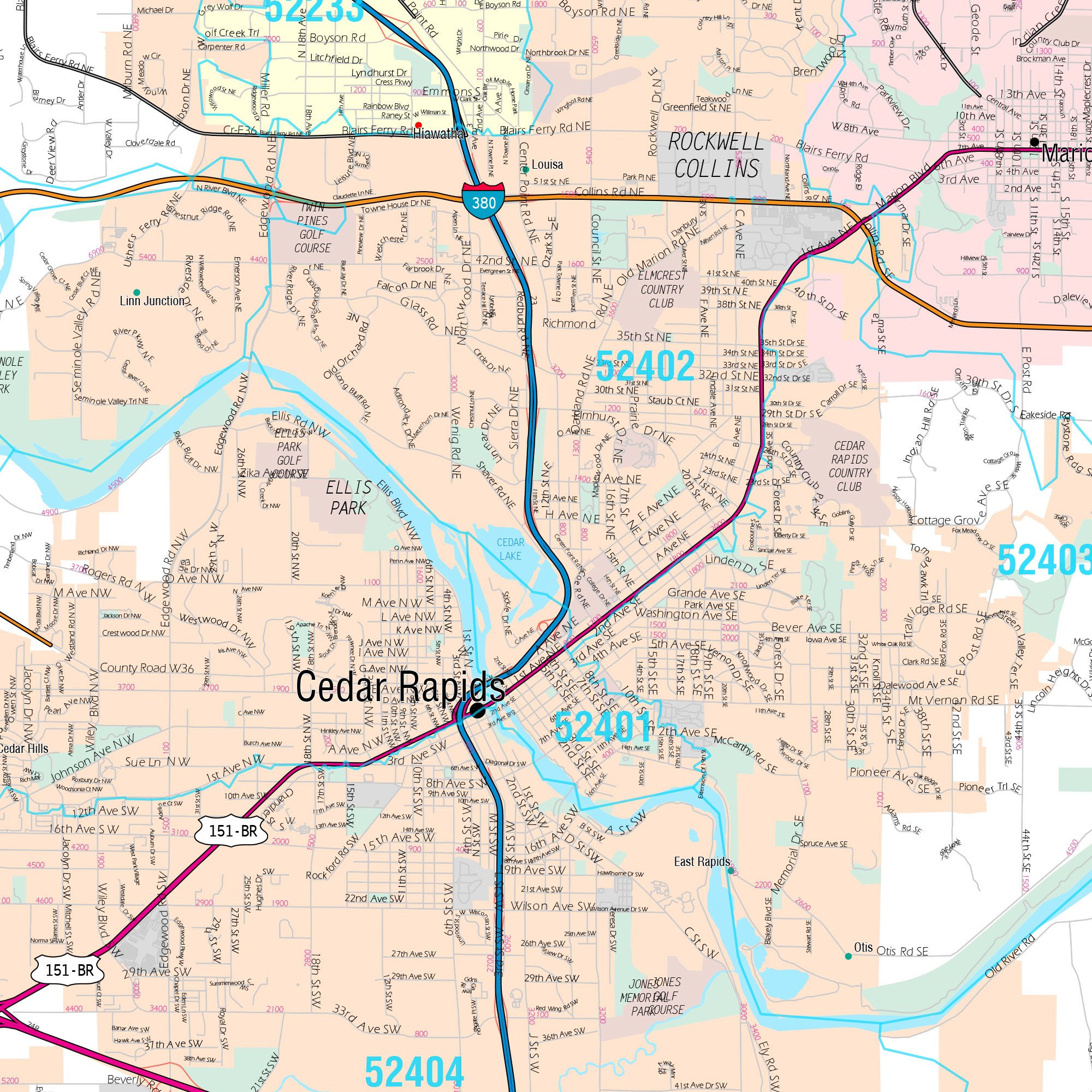 Cedar Rapids Zip Code Map For Downtown Map And Data For Cedar Rapids