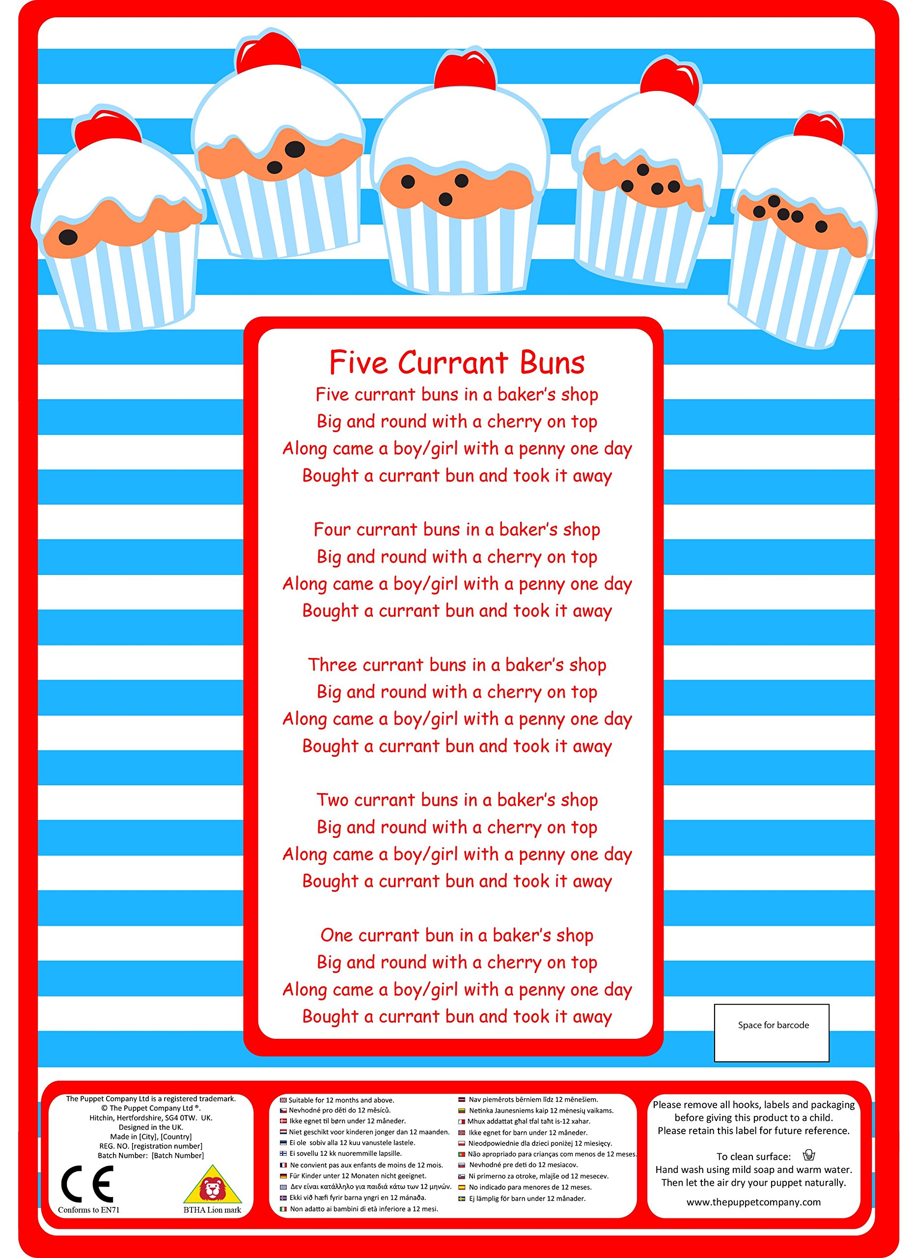 The Puppet Company Favourite Song Mitts Five Currant Buns Hand Puppet