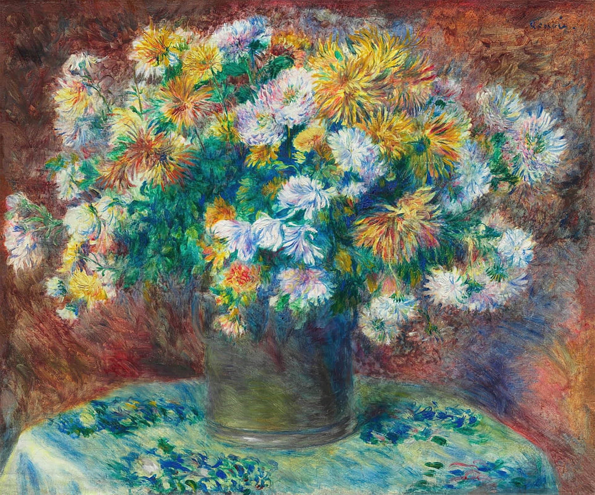 Tableaux graffiti art fleurs de Pierre Auguste Renoir finition premium - 5