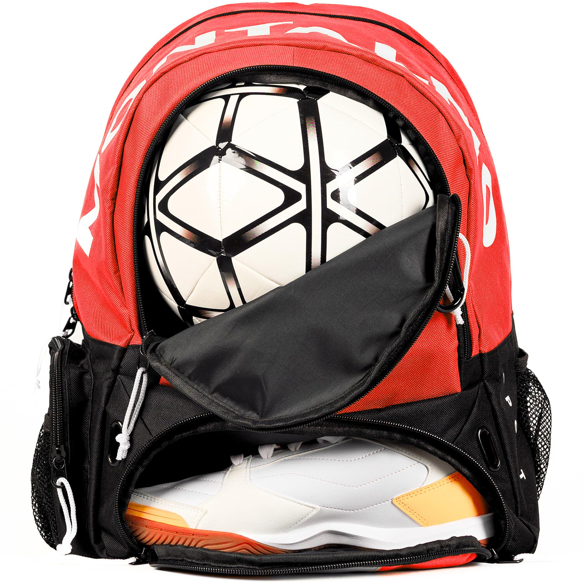 MONTALMO Mochila de Fútbol Baloncesto Voley Balonmano con Zapatillero y Compartimiento de Balón | Mochila Deporte para Niño, Niña