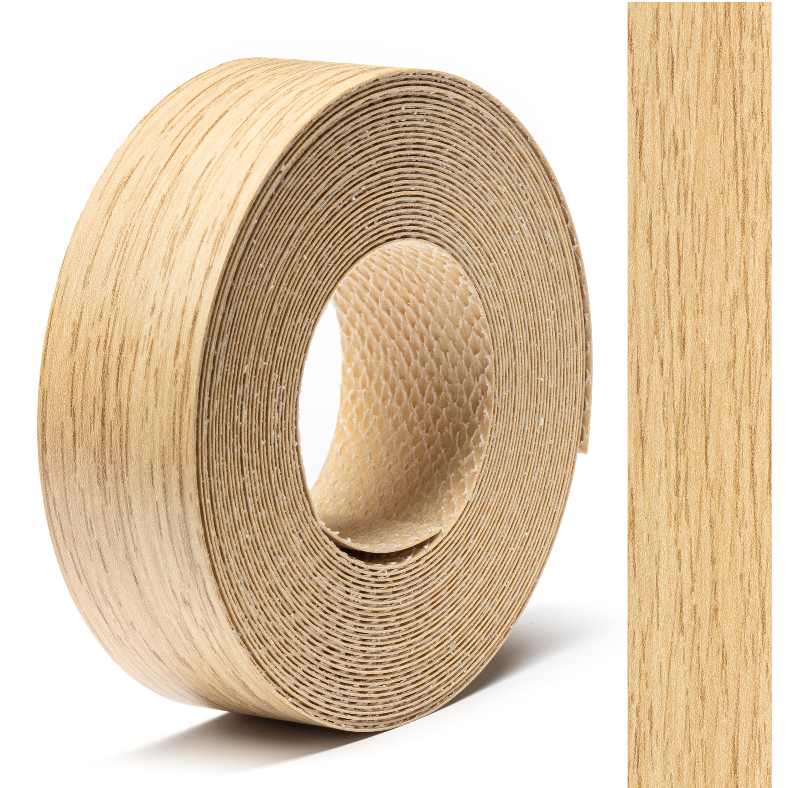 FOLDECOR Sorano Oak Bright Hotmelt Melamine Edge Banding Tape 21mm x 5m, Iron on Edge Trim Strip for Furniture, Cabinets, Shelves & Panels, Easy to Apply & Cut — image 1