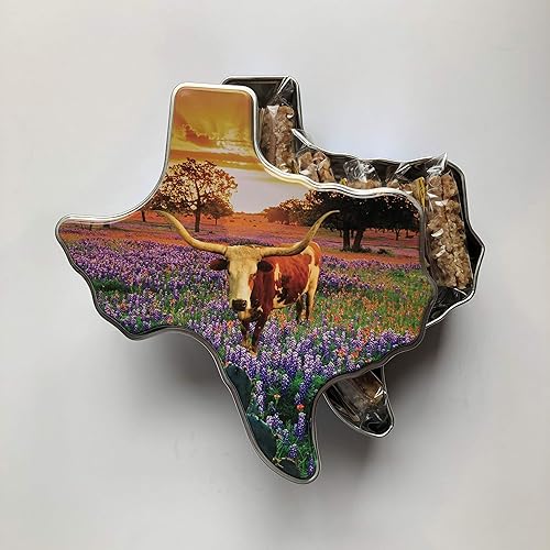Eileen's Pralines Lata de regalo de cuernos largos de Texas para pralinear