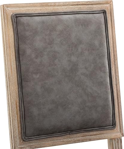 Miniatura 148 de chairus Juego de 2 sillas de comedor de ratán de granja, sillas de campo francesas de cuero con respaldo redondo, sillas laterales ovaladas para