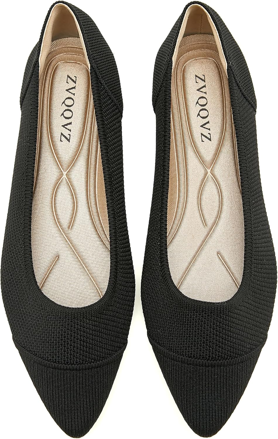 Women's Flats Shoes Knit Pointed Toe Ballet Flats Comfortable Dressy Washable Ballerina Flat