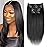 Affordable 14 Inch Yaki Straight Clip ins Human Hair Brazilian Yaki Straight Clip in Hair Extensions Unprocessed Virgin Hair clip on Hair Extensions 8Pcs Per Set 120G
