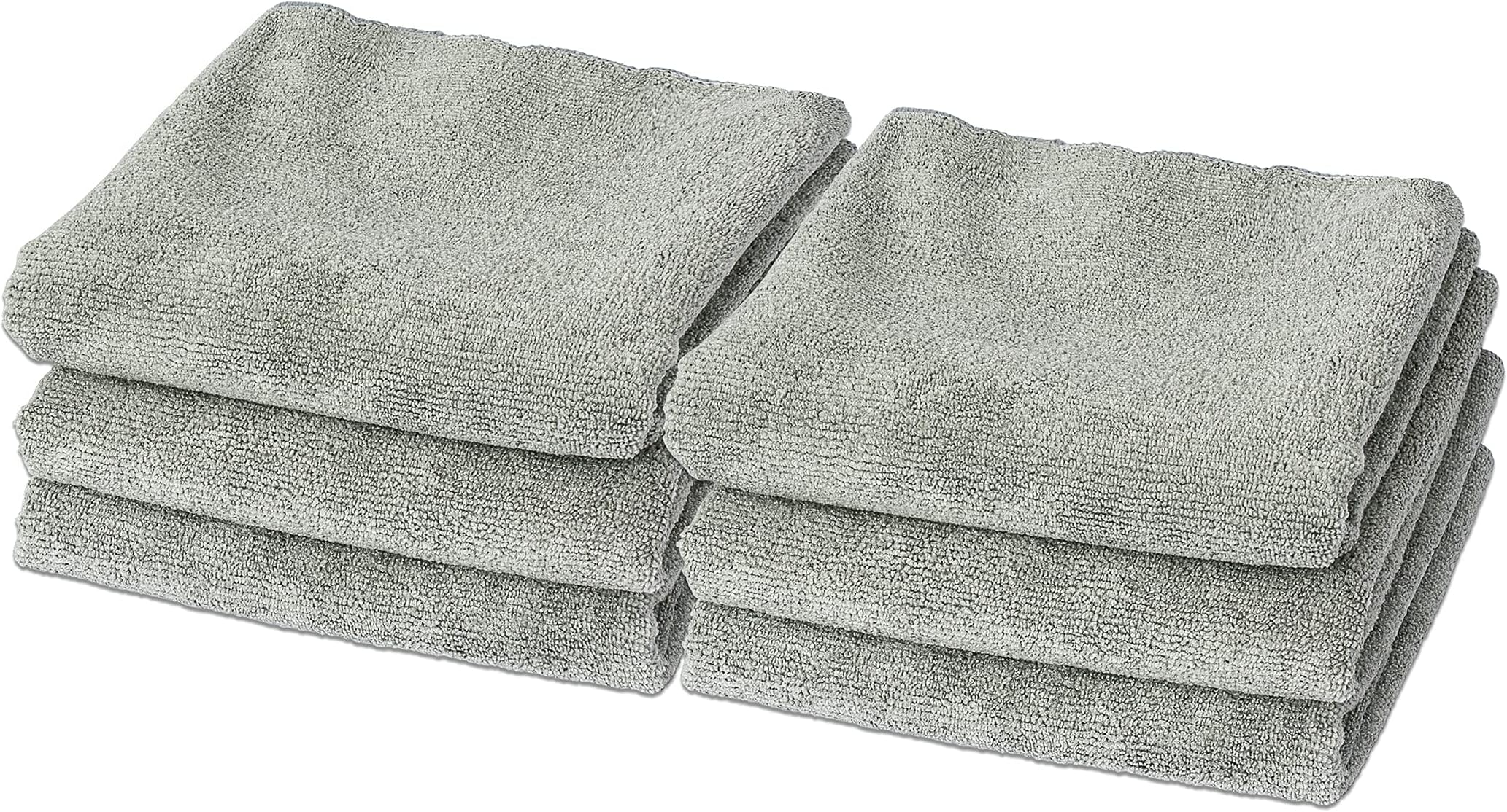 Microfiber Gym Towels, Super Absorbent & Quick Drying Sweat Towels for Fitness, Sports, Yoga, Workout, Sauna, Face & Equipment, Soft & Reusable,16x27 Inches, 6-Pack, Gray