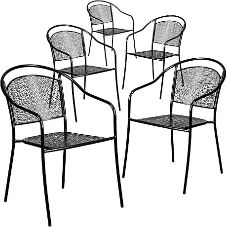 5 Pack Black Oia Commercial Chairs