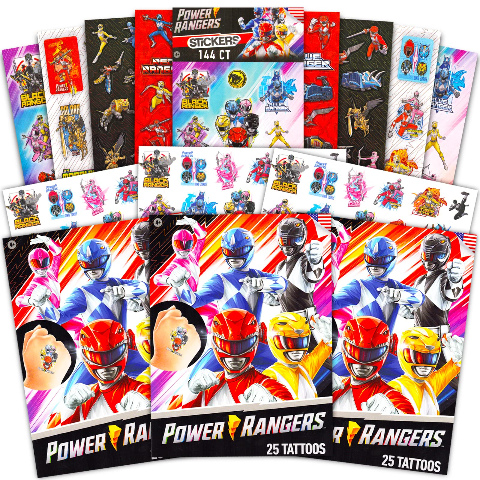 Buy Power Rangers Stickers & Tattoos Party Favors Set Bundle with 140