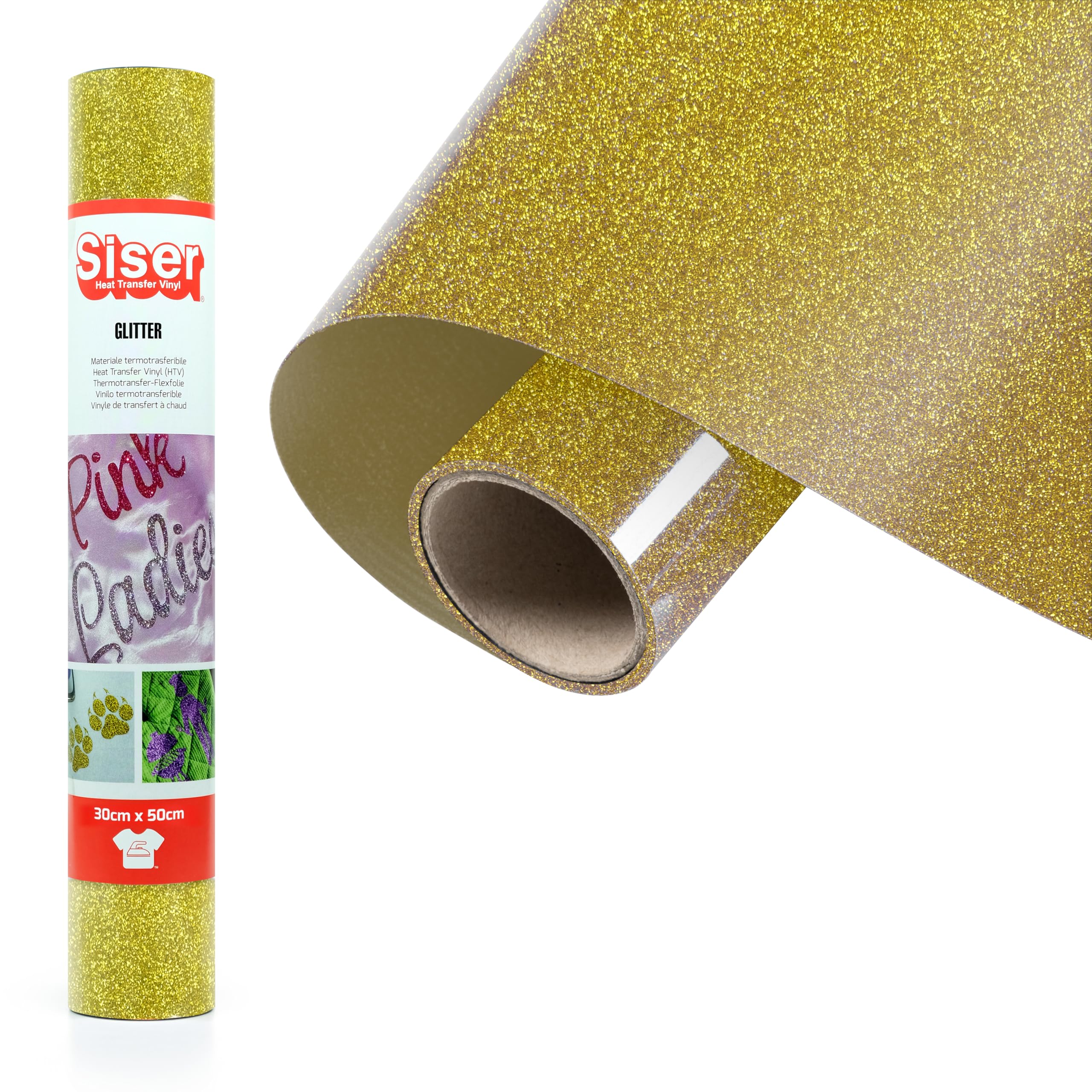 Siser Gold Glitter Heat Transfer Vinyl 30Cm X 50Cm 30X50cm