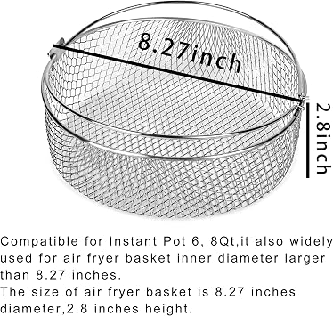 Air Fryer Basket for Instant Pot 6, 8Qt,Accessories for Air Fryer,Steamer Basket