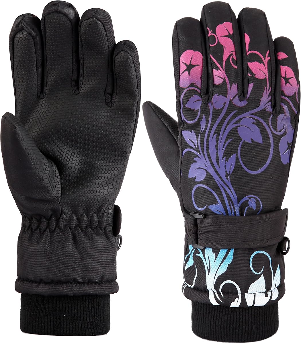 Guantes impermeables para esquí y snowboard para niños, guantes de invierno con forro Thinsulate para clima frío para niños y niñas
