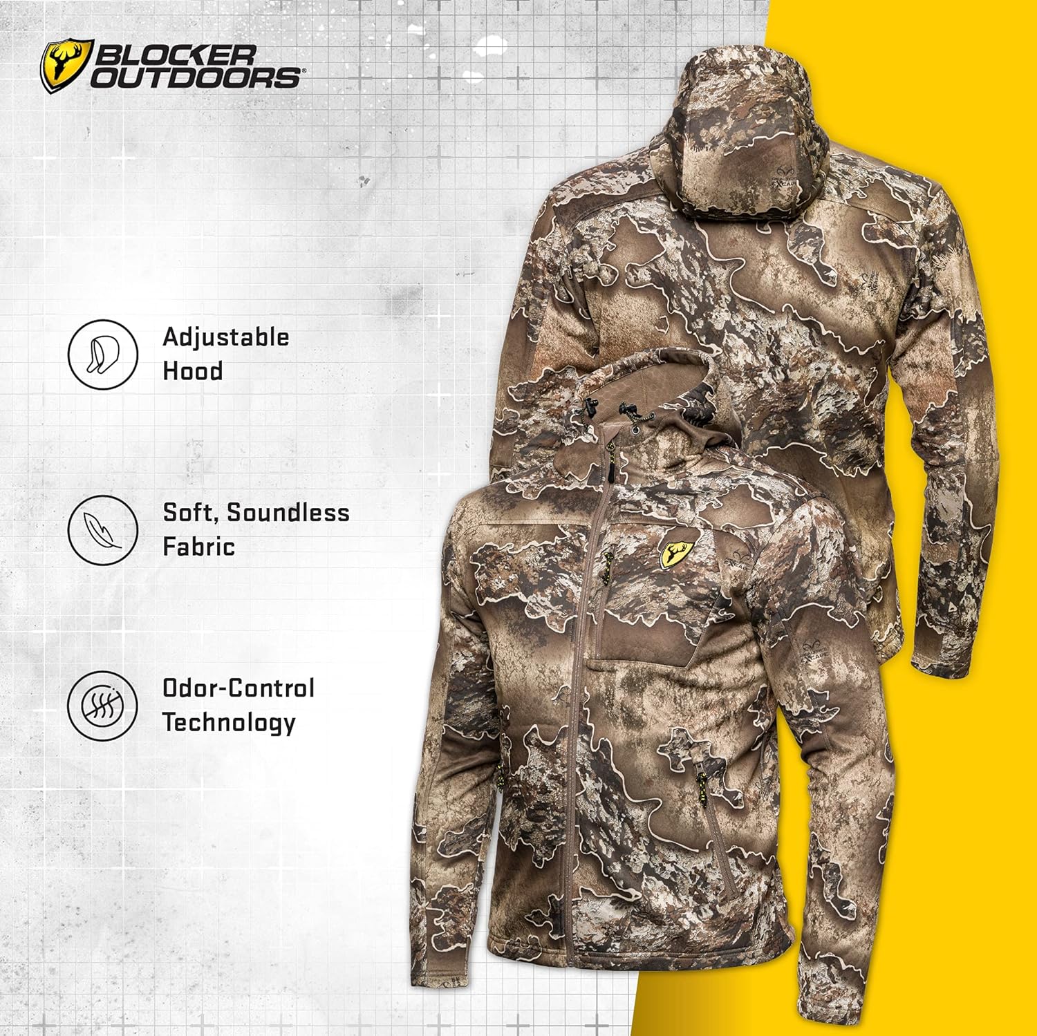 SCENTBLOCKER Shield Series Silentec Midweight Jacket, Camo Hunting Clothes for Men