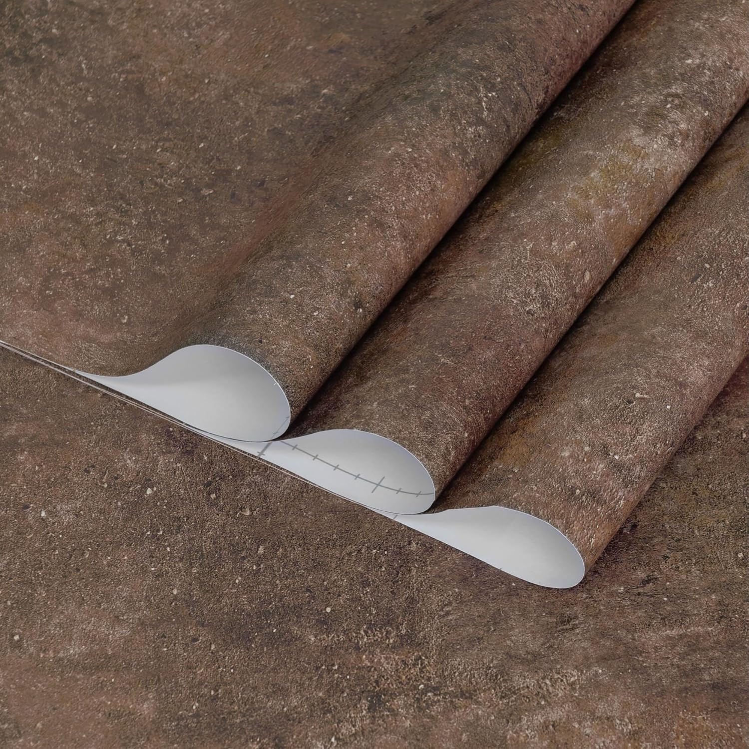 32x78inch Wide Concrete Wallpaper Peel and Stick Retro Brick Red Granite Countertop Contact Paper Brown Stone Wall Paper Matte Thicken Bubble-Free Design Waterproof Self-Adhesive Vinyl Wall Stickers