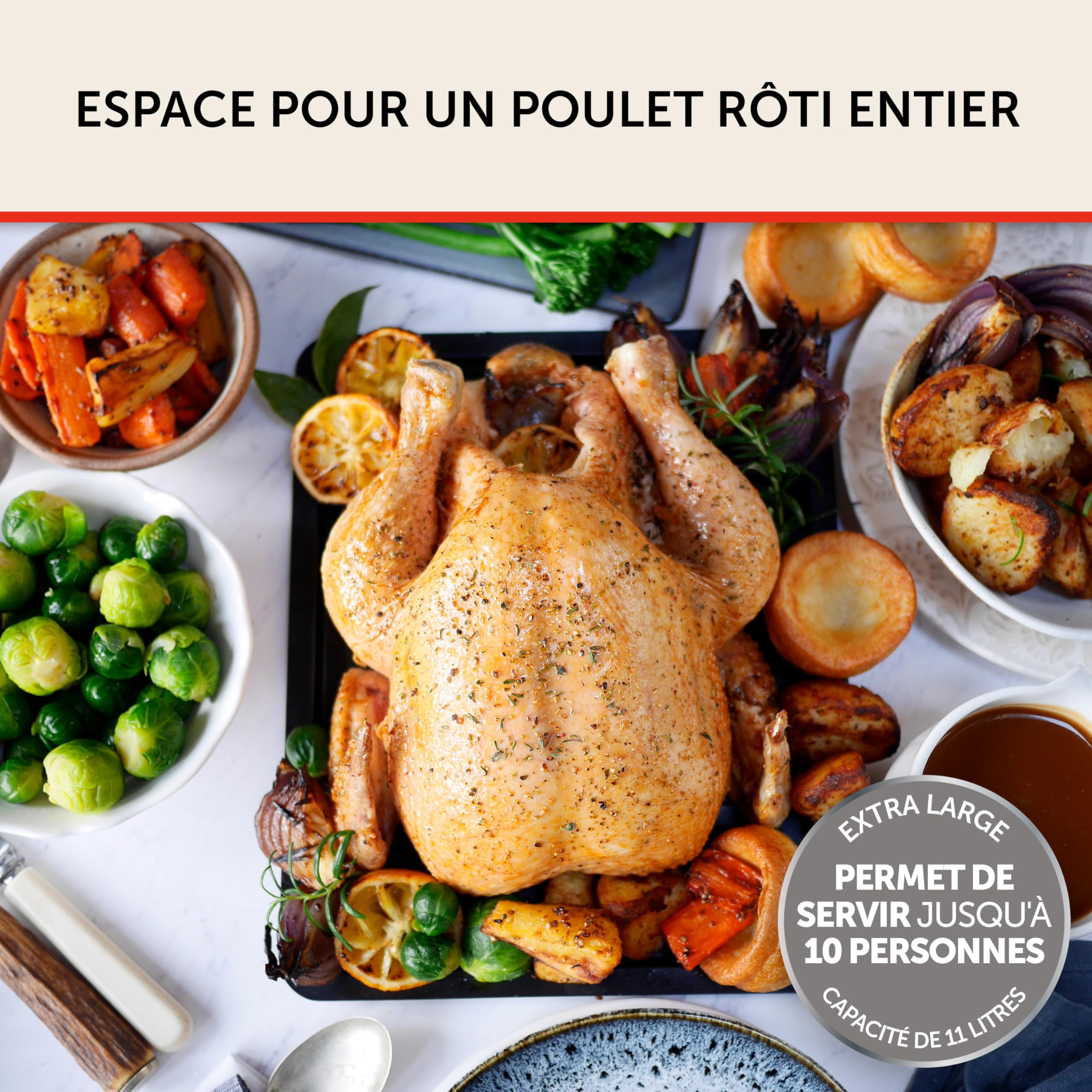 Breville Heißluftfritteuse Halo Flexi | Digitale Doppelkammer-Heißluftfritteuse | 11 l Air Fryer: Für mehr als 10 Personen | FrittierenBackenGrillenBratenRöstenAufwärmen | 2400 W [VDF130X]