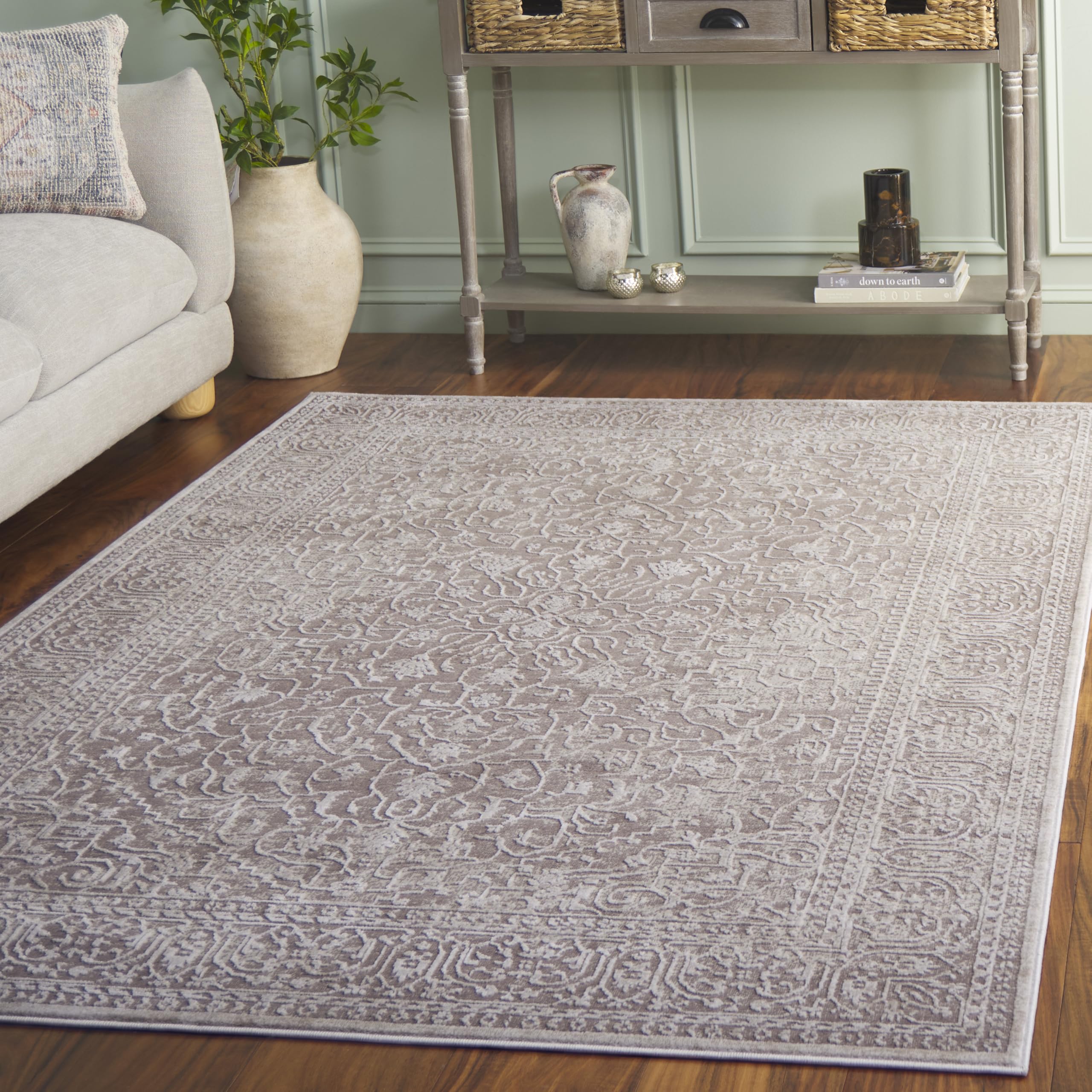 SAFAVIEH Area Rug 3x5 - Reflection Collection - Beige & Cream, Non-Shedding & Easy Cleaning, Ideal for Entryway, Living Room, Bedroom (RFT670A)