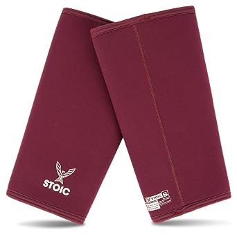 Stoic 7mm Neoprene Knee Sleeves for Men & Women - Maroon, X-Small