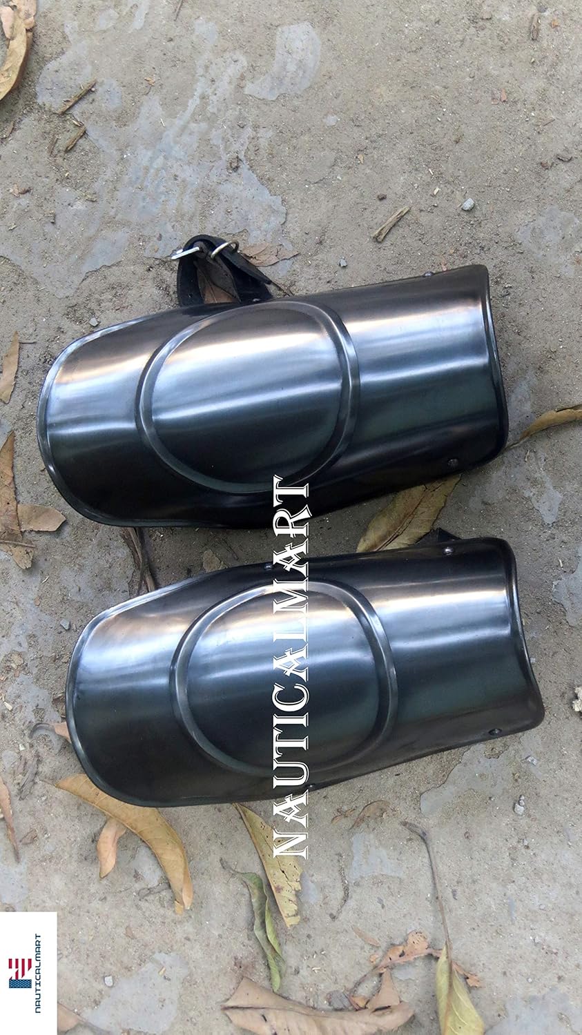 Nautical-Mart Conquest Medieval Steel Arm Guards Armor Bracers Blackened Halloween Costume