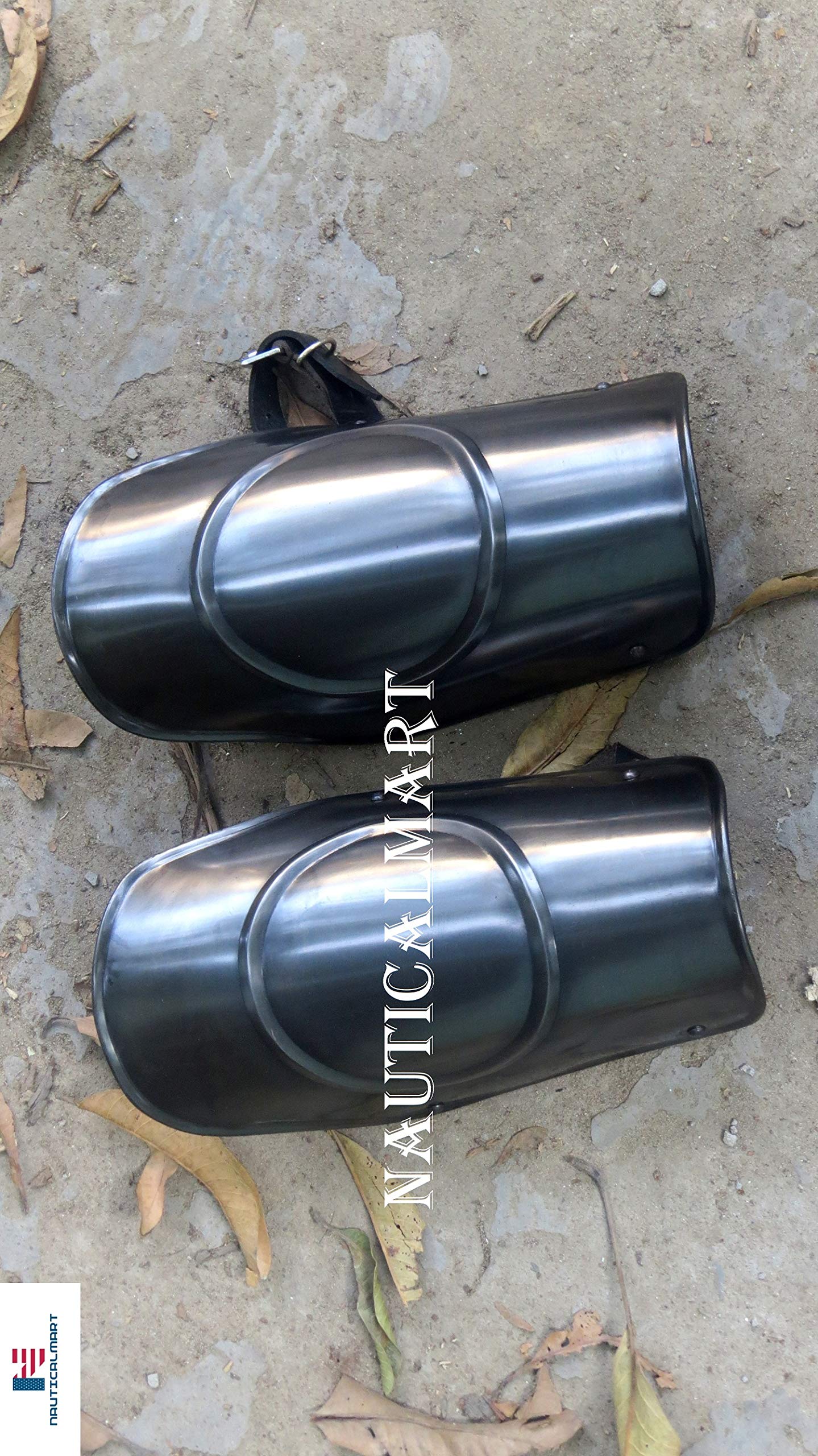 Nautical-Mart Conquest Medieval Steel Arm Guards Armor Bracers Blackened Halloween Costume