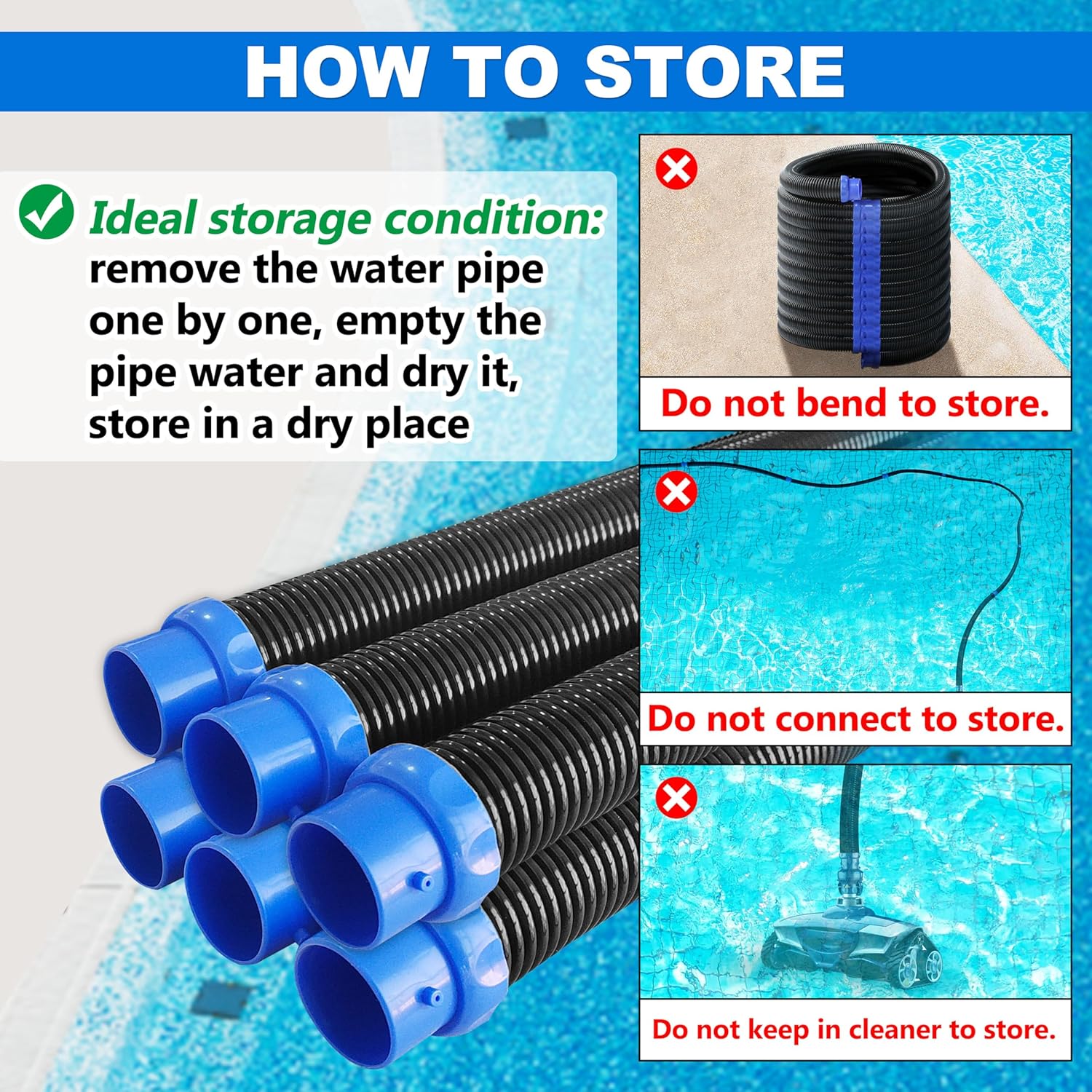 R0527700 Pool Cleaning Vacuum Hose Compatible with Zodiac X7, MX6, MX8, T3 and T5 Pool Cleaners,Twist Lock Hose for Swimming Pool System,13 Pack