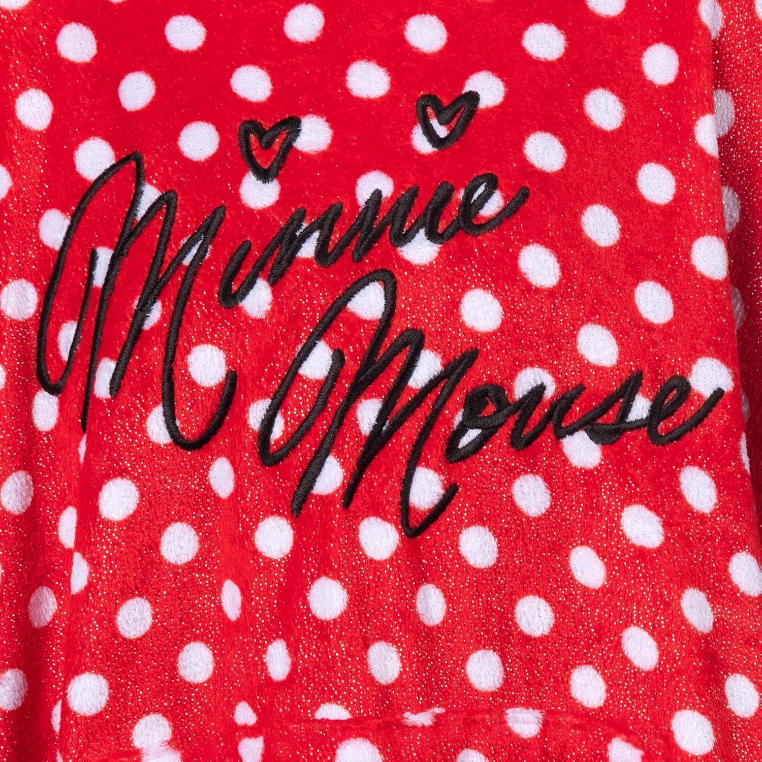 Disney Minnie Mouse Women's Pullover Hooded Plush Fleece Dorm Sleep Shirt with Socks - Image 3