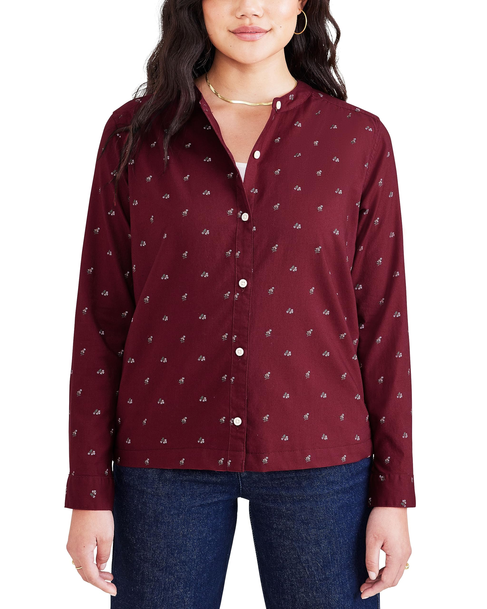 Dockers Womens Regular Fit Long Sleeve Button Down ShirtButton Down Shirt