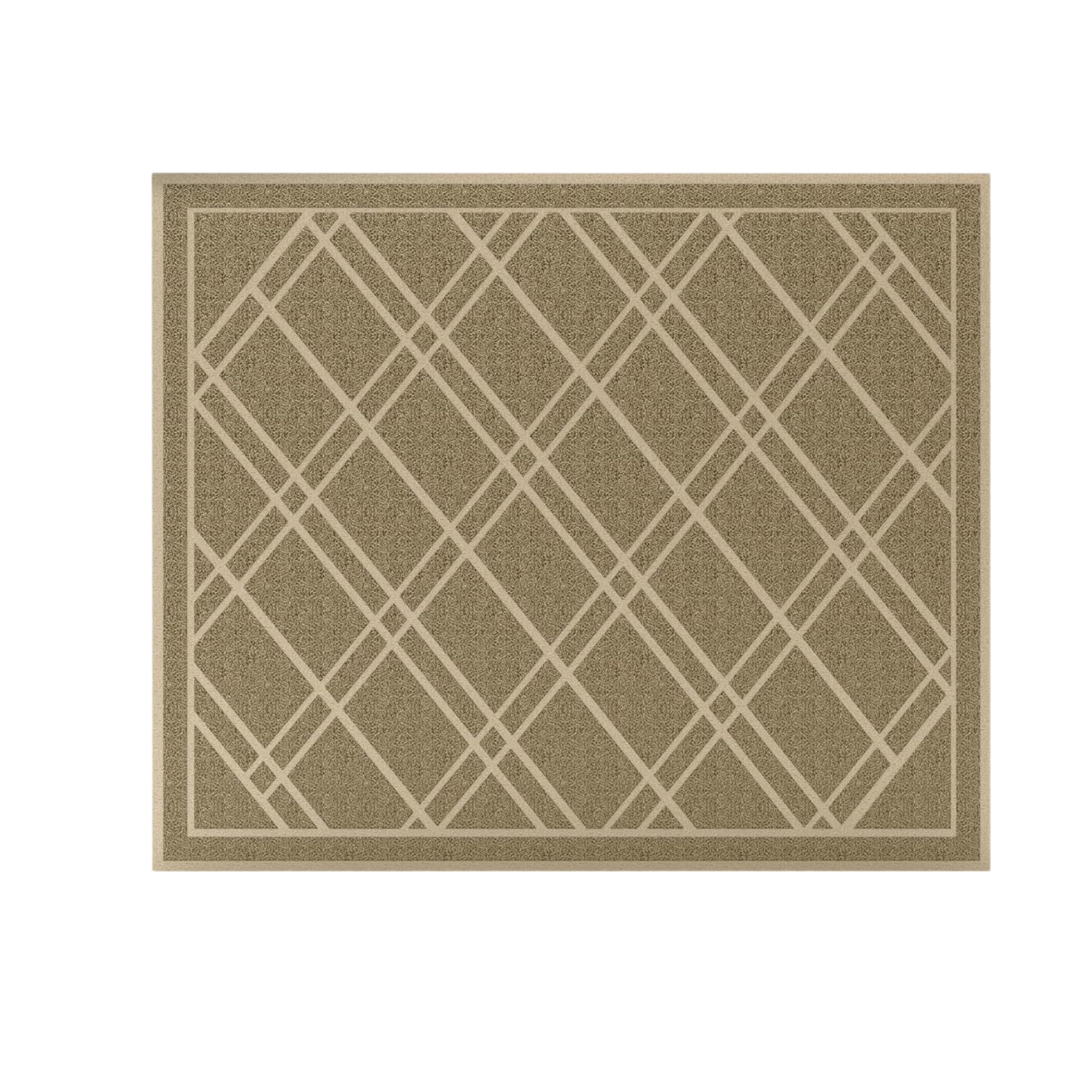 SlipToGrip Universal Door Mat, Plaid Design - Khaki, 42 x 35 - Anti Slip, Durable and Washable, Outdoor and Indoor Floor Welcome Mat - Front Door, Dust Absorbent