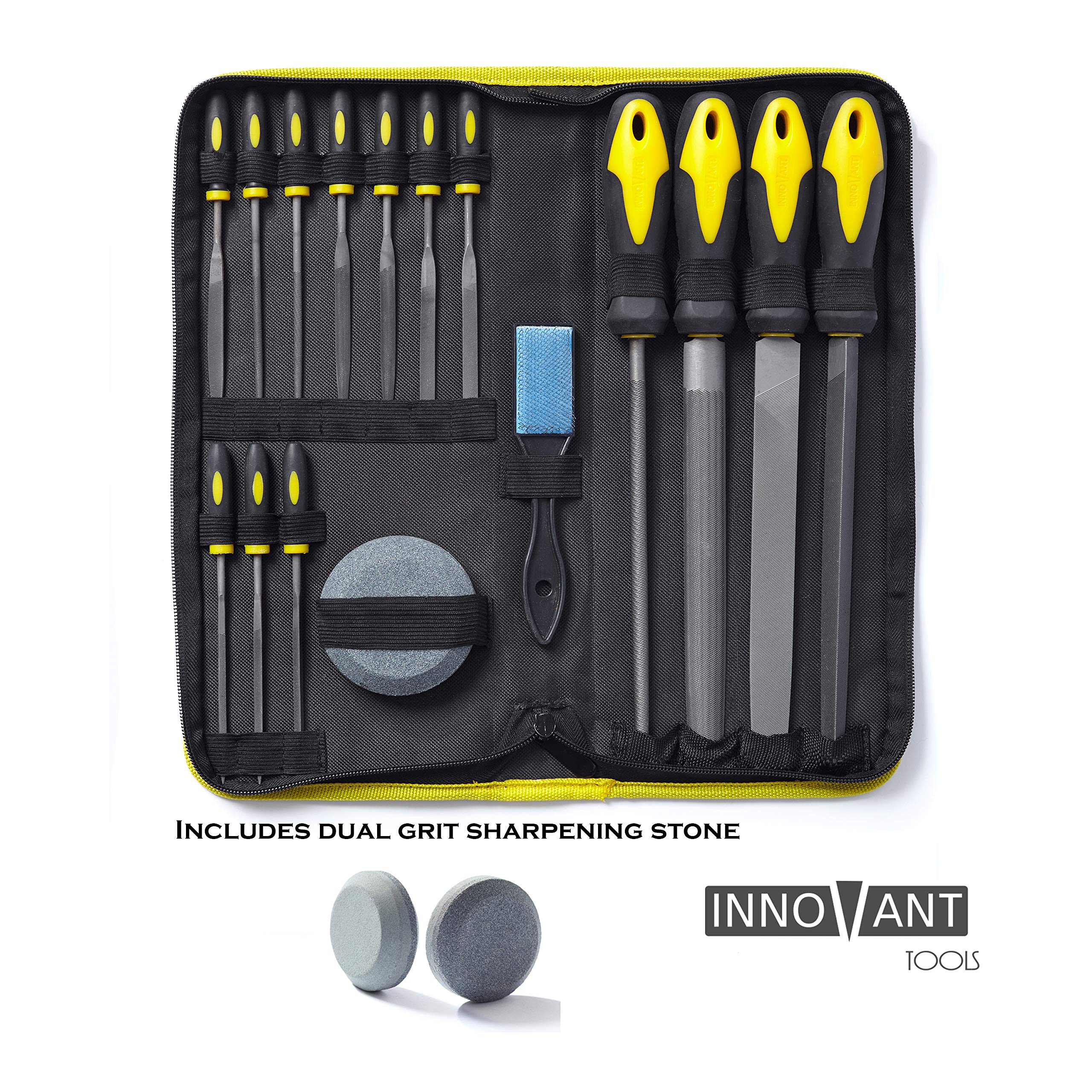 16PC File Set Metal & Wood Needle Hand File Set Tools Dual Grit