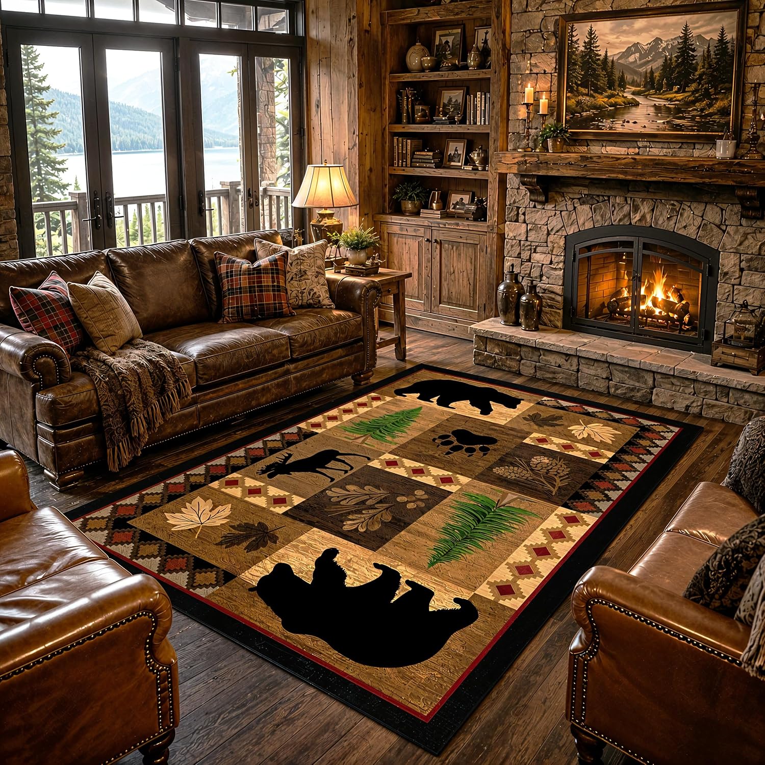 Bear Rug 4x6 ft for Cabin Home image 2