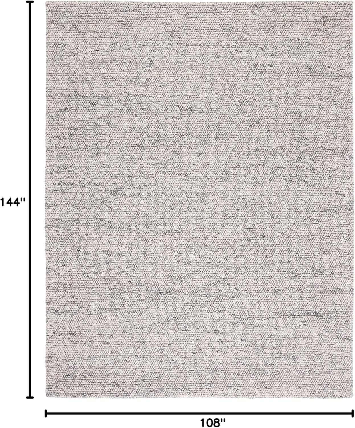 SAFAVIEH Area Rug 9x12 - Natura Collection - Large - Light Grey & Ivory, Handmade Wool Blend, Textured Design, Ideal for Living Room, Bedroom, Dining Space (NAT620G)
