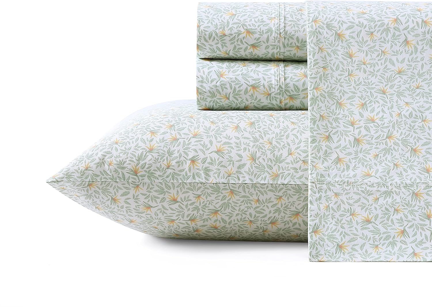 Tommy Bahama - Queen Size Sheet Set, 100% Cotton Percale Bedding with a Crisp & Cool Feel, Bed Sheets with Matching Fitted Sheet & Pillowcases (Cool Zone Sage) - Image 2