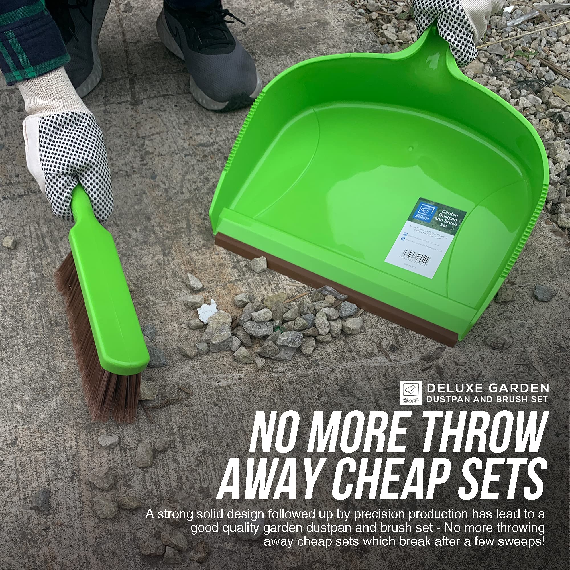 Buy Deluxe Garden Dustpan and Brush Set Large Dustpan and Brush Heavy